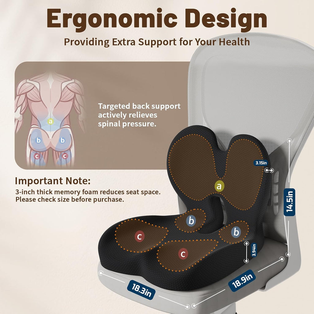 Ergonomic Seat Cushion & Lumbar Support Pillow for Office - Image 7