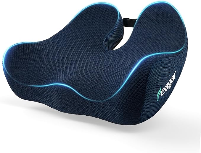 Seat Cushion - Memory Foam Ergonomic Seat Cushion -for Long Sitting | Seat Cushion for Tailbone Pain Relief - for Desk Chair, Car& Wheelchair Car Seat Pad for Hip and Lower Back Comfort Blue by Feagar