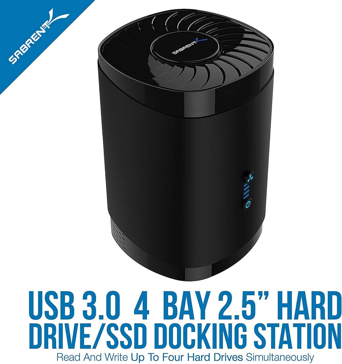 SABRENT USB 3.0 4-Bay 2.5in SATA SSD/HDD Docking Station, Fan (DS-4SSD) - Image 2