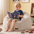 Bean Bag Chair for Kids, Cozy Fluffy Beanbag Chairs with Filler for Teens and Kids, Floor Lazy Sofa for Living Room, Gaming & Reading(S-Champagne) by UODERS
