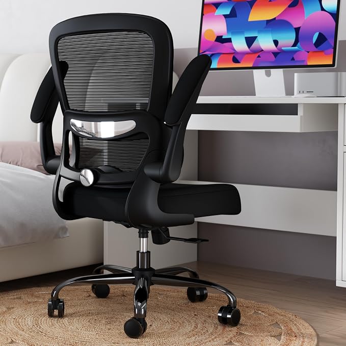 TRALT Office Chair - Ergonomic Desk Chair with Adjustable Lumbar Support, Mesh Computer Chair, Executive Chairs for Home Office Comfortable Lumbar Support (Black) - Image 7