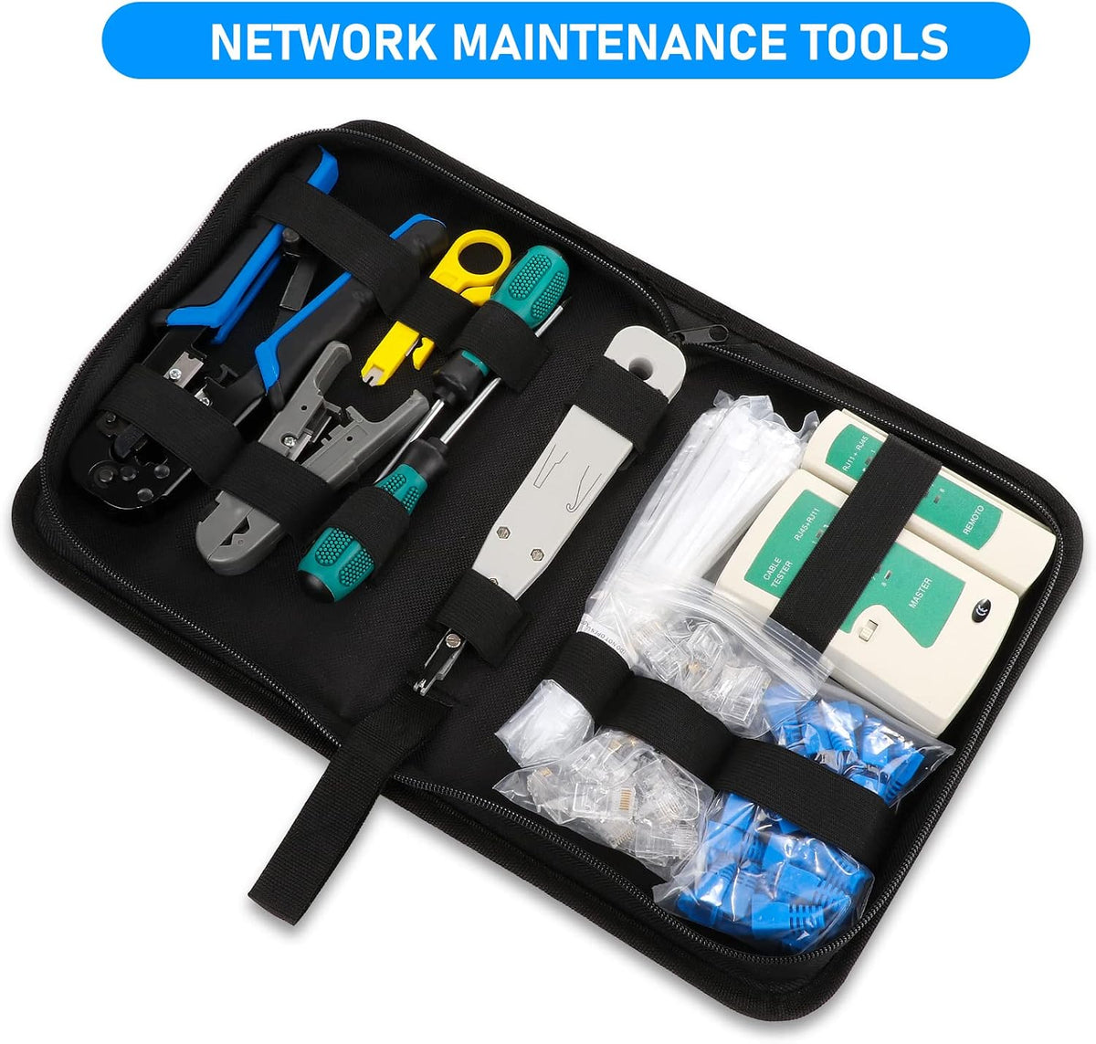 RJ45 Crimp Tool Kit for Cat5 Cat5e Cat6, Ethernet Crimpeing Tool Kit - Image 6