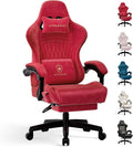 GTPLAYER Gaming Chair with Speakers, Video Game Chairs with Footrest, PC Gamer Chairs for Adults - Padded High Back Ergonomic Reclining Silla Gamer, Linkage Armrest, Ace Pro, Cherry Red（Velvet） by GTPLAYER