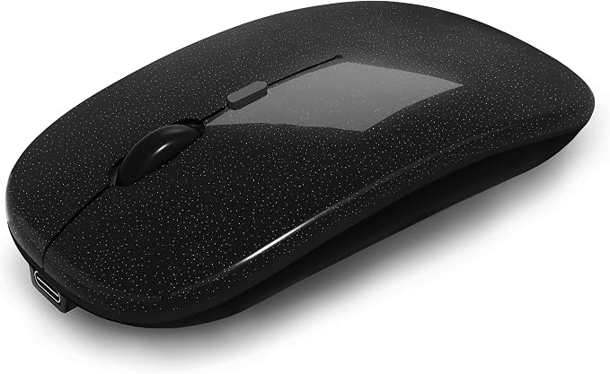 AIKOKOK Wireless Mouse, Bluetooth Mouse Rechargeable Dual Mode,Bright Black | Bluetooth 5.2 & 2.4G USB Receiver, 3 Adjustable DPI, Slim, Silent, Portable Computer Mouse for Laptop, PC,MacBook,iPad,Tablet by AIKOKOK
