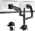 Dual Monitor Arm for 17”-49“Ultrawide Monitors with USB,Black | Heavy Duty Dual Monitor Mount Holds 44 lbs by Pegzone
