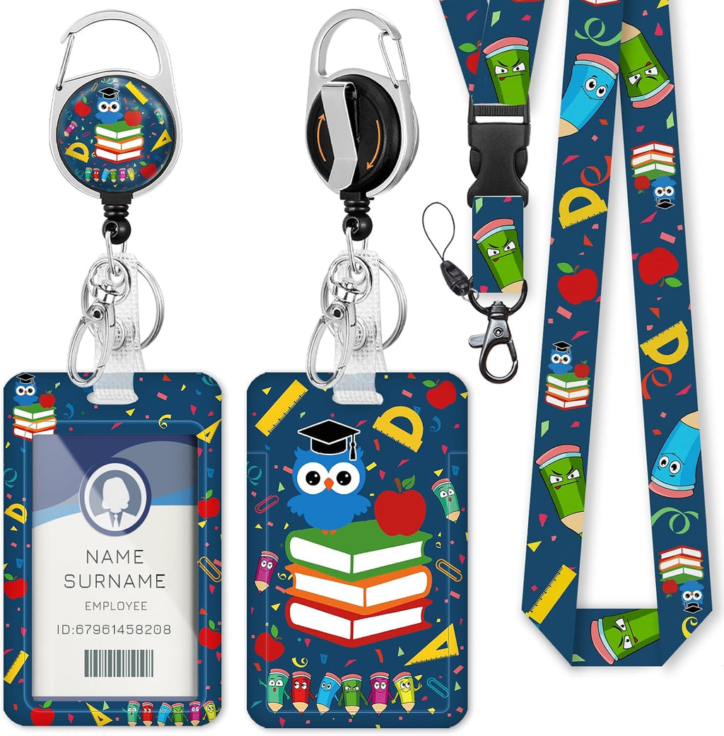 Teacher Lanyard with ID Holder, Cute Owl Lanyards for ID Badges by Gctriki