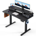 HUANUO 48″ x 24″ Electric Standing Desk with 2 Drawers, C-Clamp Mount Compatible, Height Adjustable Computer Desk, Home Office Stand Up Desk with 4 Preset Heights & 2 Hooks, Black by HUANUO