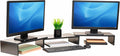 Mind Reader Dual Monitor Stand, Desktop Organizer, Laptop Riser, Office, MDF, 51.25"L x 9.25"W x 4.75"H, Black by MindReader