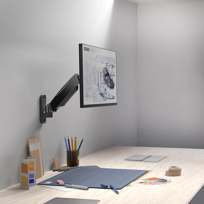 VIVO Height Adjustable Pneumatic Arm Single Monitor Wall Mount, Full Motion Articulating, Fits 17 to 32 inch Screen, Black, MOUNT-V001A - Image 9