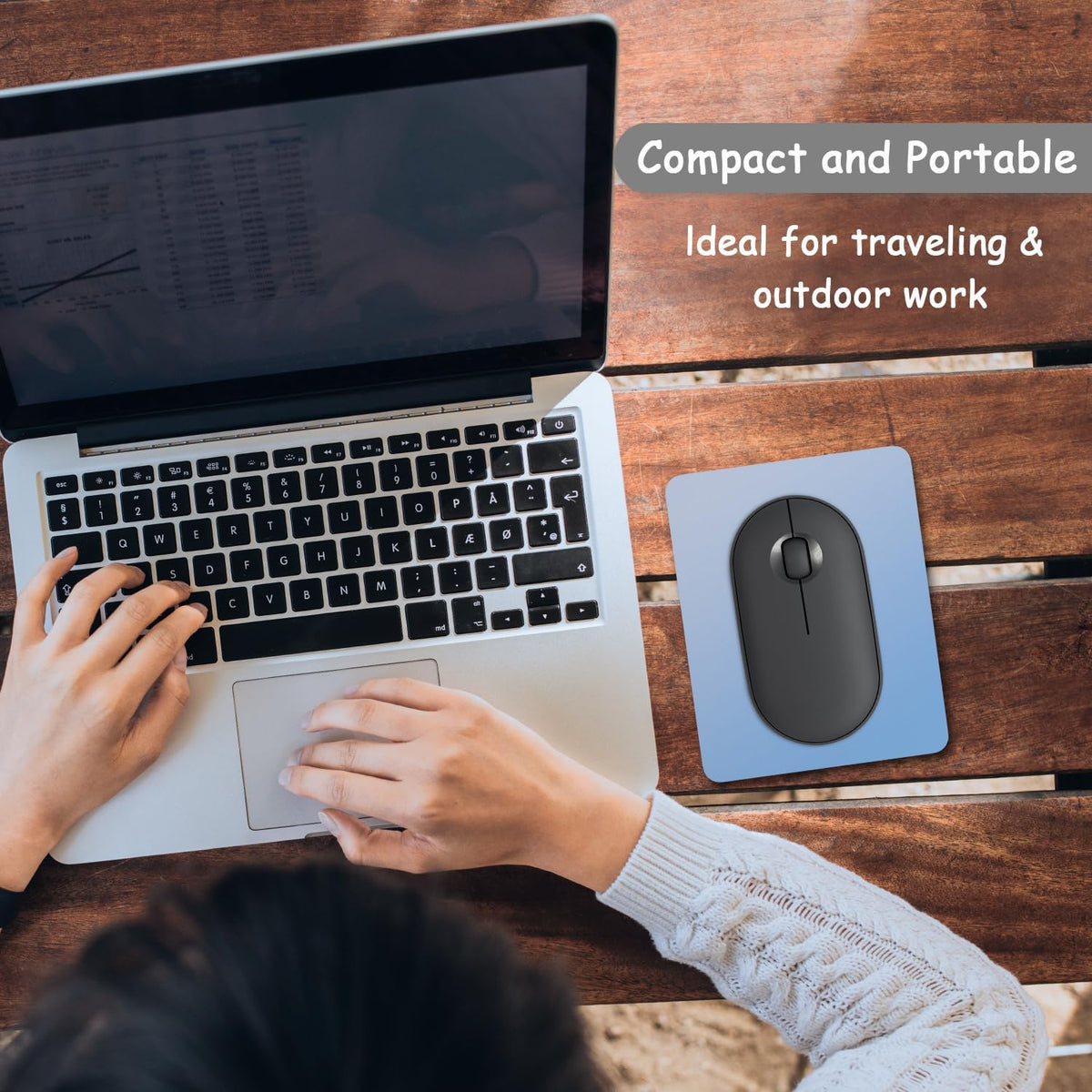 Small Mouse Pad, 5 x 6 Inch Thick Rubber Premium-Textured Non-Slip Portable & Washable Mini Mouse Mat for Women Men Wireless Laptops Keyboard Tray Gaming Work Travel,Gradient Azure - Image 7