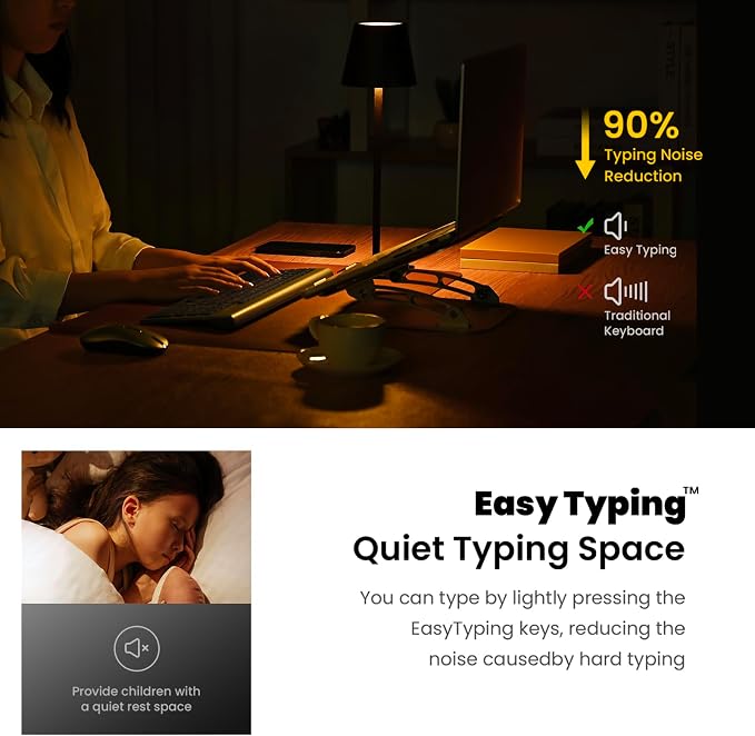 cimetech Wireless Keyboard and Mouse Combo - Silver White | Compact quite scissor-switch keyboard with optical mouse, includes USB-A Nano Receiver, for Computer,Mac,Laptop,PC,Windows - Image 6