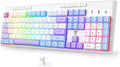 Wireless Gaming Keyboard, Tri-Mode, RGB Light up Backlit Creamy Keyboards | BT5.0/2.4GHz/USB-C, RGB Light up, Customizable Macro Keys, 26 Anti-ghosting Keys, 4000mAh Battery, Creamy Computer Keyboards by RisoPhy