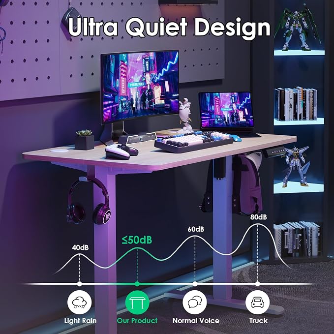 Electric Standing Desk Adjustable Height Sit Stand Home Office Desk with Splice Board - Image 5