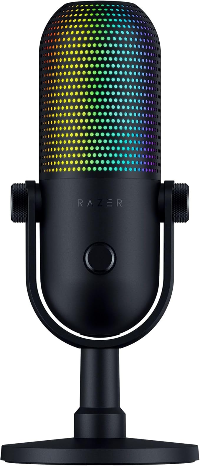Razer Seiren V3 Chroma RGB, Stream & Game Reactive, USB Microphone, Black | Tap-to-Mute Sensor, Condenser Mic, Digital Gain Limiter & Shock Absorber, Works with OBS, Discord, Zoom, Teams by Unknown