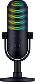 Razer Seiren V3 Chroma RGB, Stream & Game Reactive, USB Microphone, Black | Tap-to-Mute Sensor, Condenser Mic, Digital Gain Limiter & Shock Absorber, Works with OBS, Discord, Zoom, Teams by Unknown