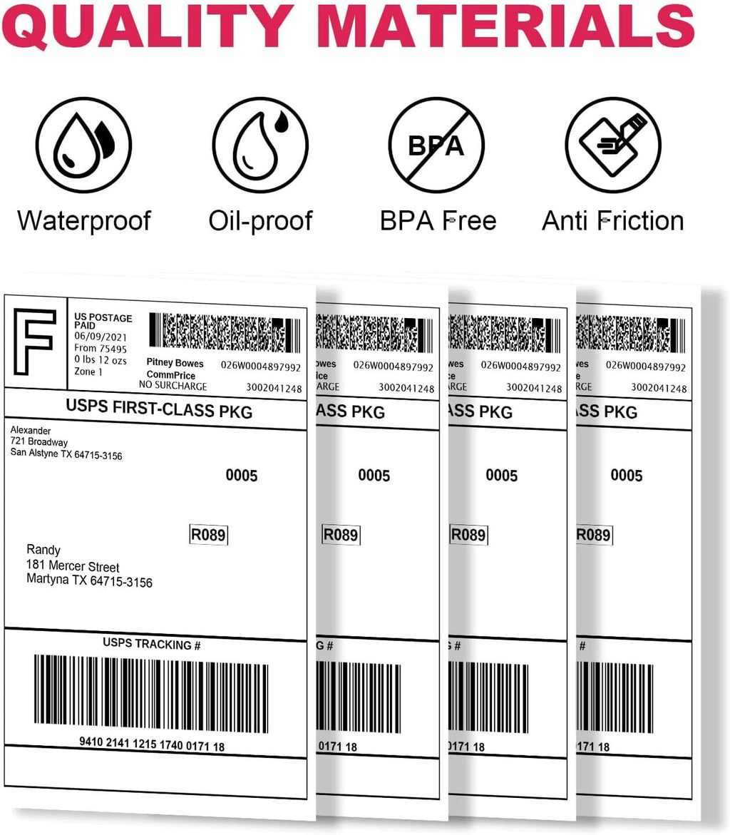 Direct Thermal Labels 4x6-450 Labels/Roll, Thermal Shipping Labels for Zebra 2844 ZP-450 ZP-500 ZP-505, 18 Rolls, 8100 Labels(NOT for DYMO) - Image 4