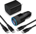 Type C Charger Fast Charging Block for Samsung Galaxy S25, A15 5G,A16,A55 | A35,A14,A13,A25,S24 S23 FE,A03s,A53,Z Fold6,20W PD 3.0 USB C Wall Charger 38W Car Adapter+2 PCS Android 6ft USB C-to-C Cable by Pukiou
