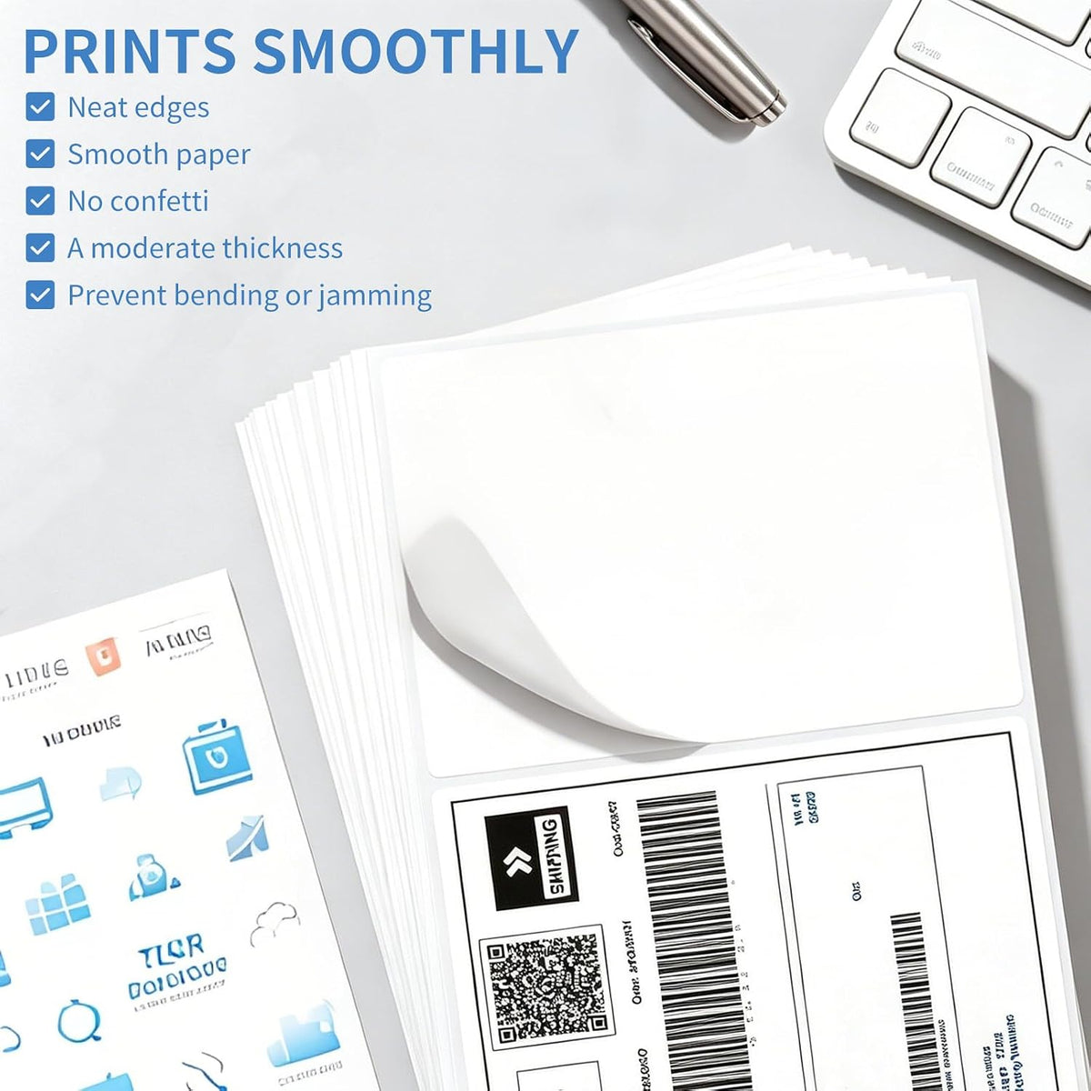2000 Sheets Half Sheet Shipping Labels,2 Per Page Self Adhesive Mailing Labels,8.5" x 5.5" Sticker for Laser & Inkjet Printers Labels(4000 Labels) - Image 5
