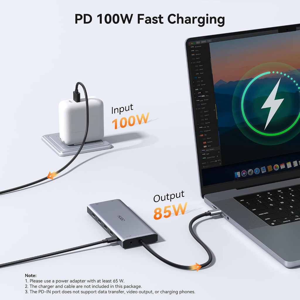 Laptop Docking Station 3 Monitor USB C Docking Station Dual Monitor Adapter - Image 5