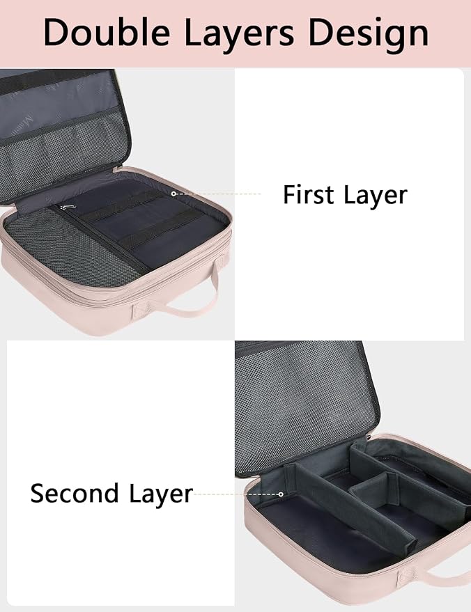 MATEIN Travel Cord Organizer for Women, Large Tech Storage Bag, Soft Pink | Water Resistant, Electronic Accessories Case with Handle, for Cord, Cables, Cellphone, Tablet (Up to 12.9inch), Powerbank - Image 6