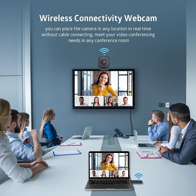 TOALLIN 1080P HD Wireless Webcam for PC, Built-in Noise-Canceling Mic | Wireless Computer Camera for Video Conferencing, Live Streaming and Online Video Calls - Image 2