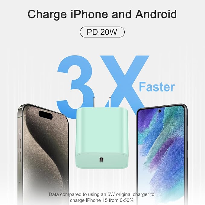 iPhone Charger Fast Charging USB C Charger Type C Charger 3Pack | Extra Long 10 FT USB C Cable for iPhone 17/17 Plus/17 Pro/17 Pro Max/16/16 Plus/16 Pro Max/15 Pro Max,Samsung,Android(Green) - Image 2