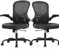 Office Chair|Ergonomic Desk Chairs (Pack of 2) | Flip-up Armrests,Mesh Computer Chair,High Back,Comfy Work,Adjustable Lumbar Support by Synorla