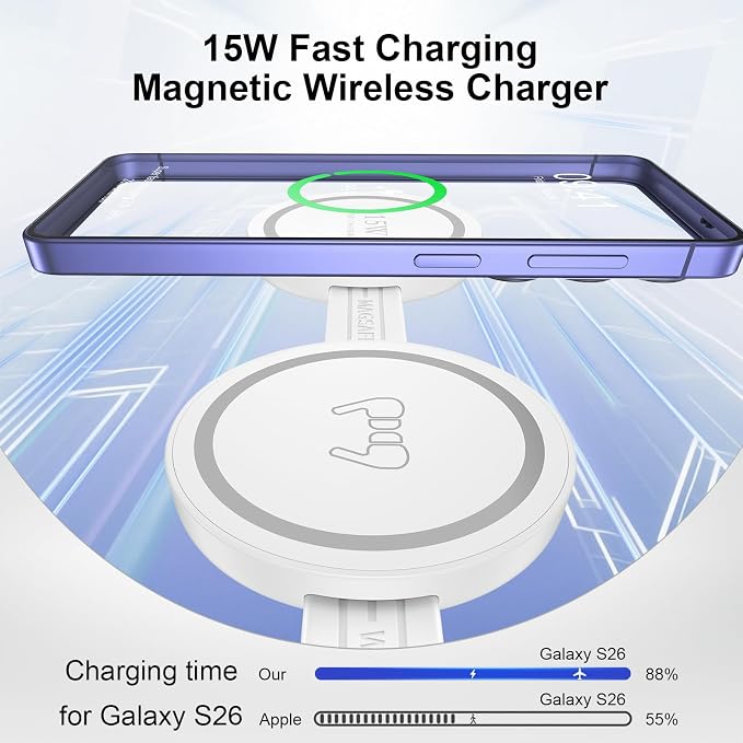Galaxy S26 3 in 1 Wireless Charger Station, Foldable Fast Charging Pad for Samsung S25 Ultra S24 - Image 3
