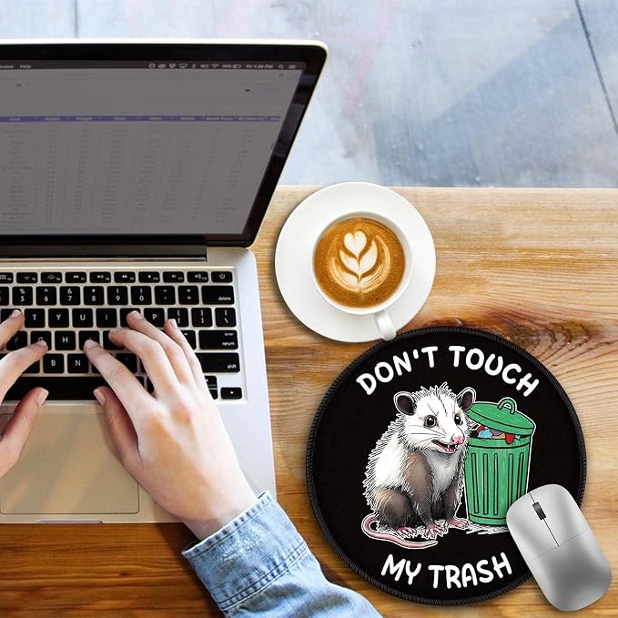Funny Work Mouse Pad, Small Round Mousepad for Desk, Laptop | Mini Travel Wireless Mice Pad for Computer, Office Accessories, Coworker Gifts, 8.6 x 8.6 inch - Image 3