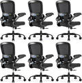 TRALT Ergonomic Office Chair Desk Chair with Adjustable Lumbar Support | Desk Chair Comfy with Flip-up Armrests Ergonomic Chair - Mesh Computer Chairs for Adults, 330lbs, PU Leather (Black, 6) by TRALT