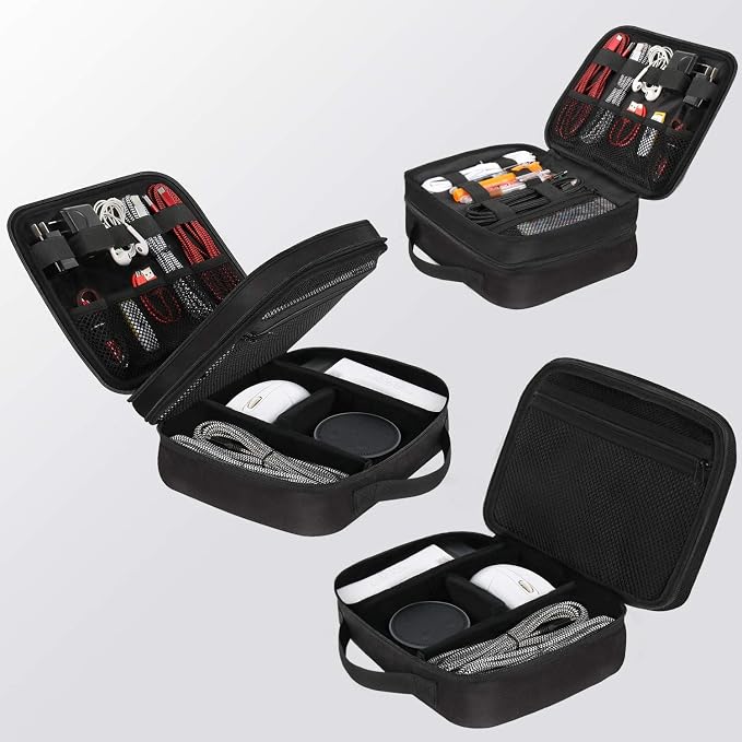 MATEIN Electronics Organizer Travel Case, Cable Organizer Bag, Black | Water Resistant, Gifts for Men, Storage Bag for Camera Accessories, for Travel Essentials, Phone, Cord & Tablet - Image 3