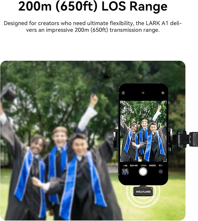 Hollyland Lark A1 Wireless Mini Microphone for iPhone & Android, 48kHz/24-bit, 3-Level Intelligent Noise Cancel, Microphone for YouTube, Podcast, Vlogging (Pink, 2TX + 2RX + Charging Case) - Image 6