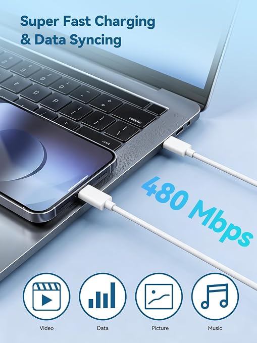 60W for Samsung Charger, Super USB C Fast Android Phone Charger 2Pack Cords | Type C Fast Charging Block with 6FT USB-C to USB C Cable Cords for Samsung Galaxy S26/S26 Ultra/S26+/S25Ultra/S25/S24/S23/S22 - Image 5