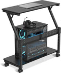 suptek Computer Tower Stand, 5 Levels Height Adjustable PC Tower Stand/Cart with Locking Wheels, 23.22"-31.10", Mobile Rolling CPU Holder, 29In Large PC Stand for Home Office, Black by suptek