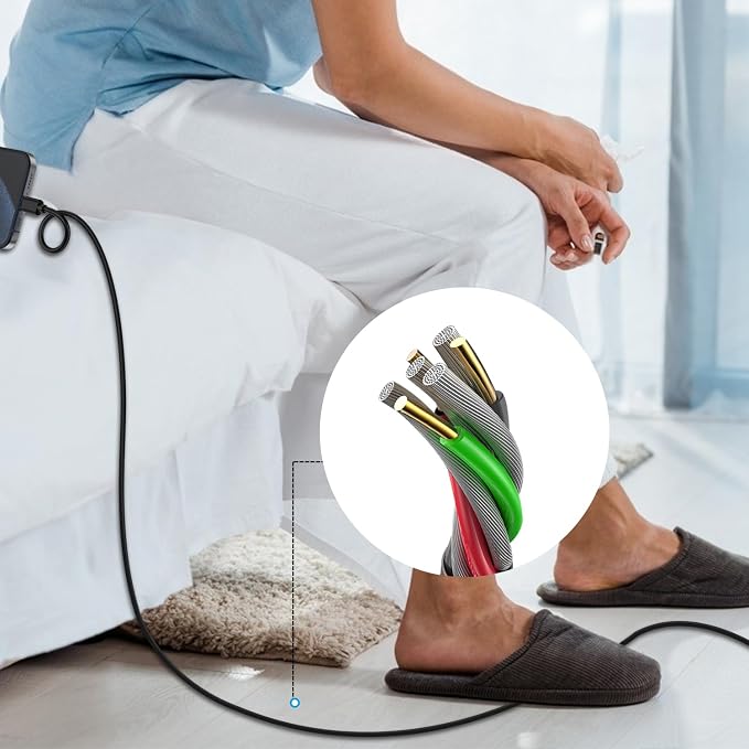 CyvenSmart USB Type C Cable 6ft, [2 Pack] USB A 2.0 to USB-C Fast Charger Durable TPE Cord Compatible with Samsung Galaxy A10/A20/A51/S10/S9/S8 Plus/Note 9/8,LG V50 V40 G8 G7 Thinq-Black - Image 7