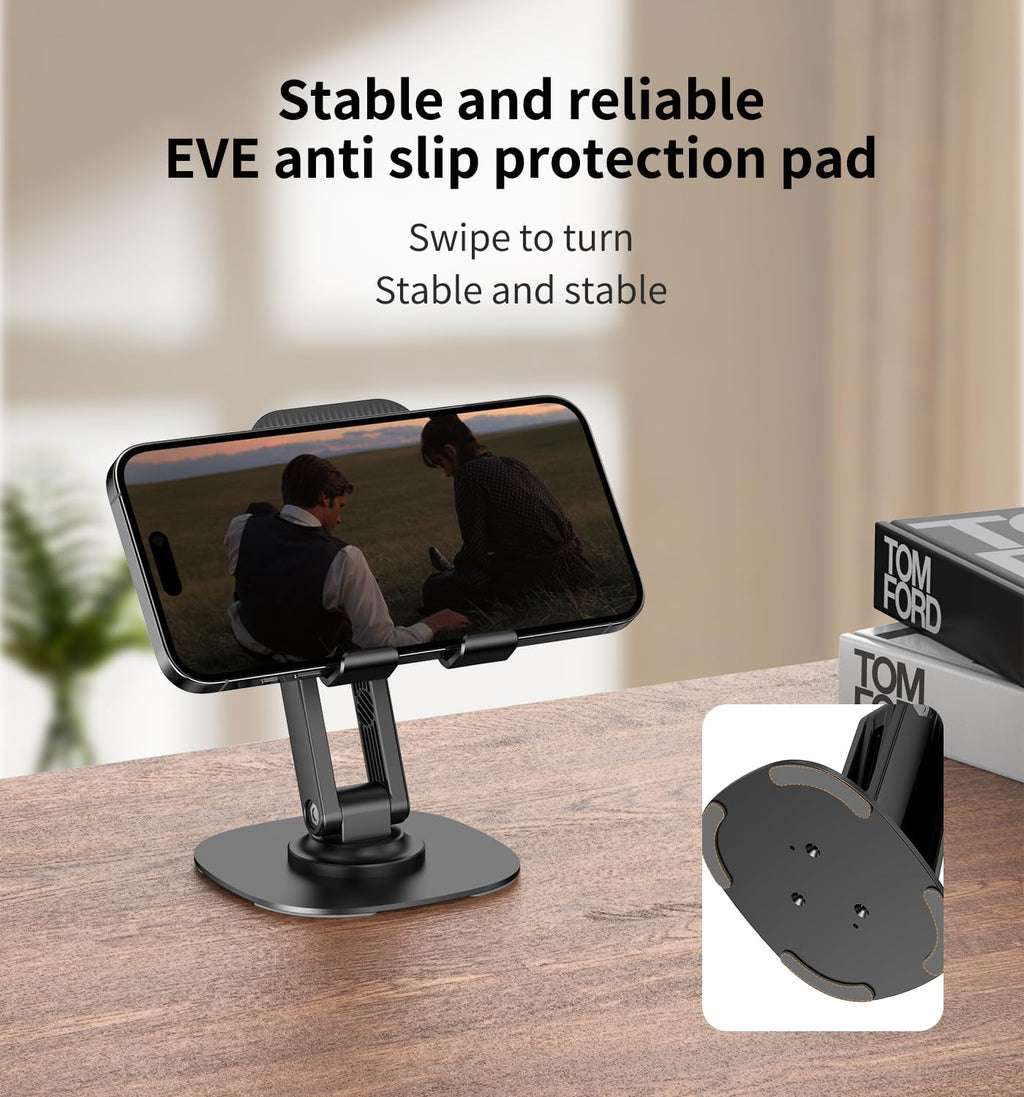 360° Rotating Cell Phone Stand for Desk (K69-Black) - Image 3