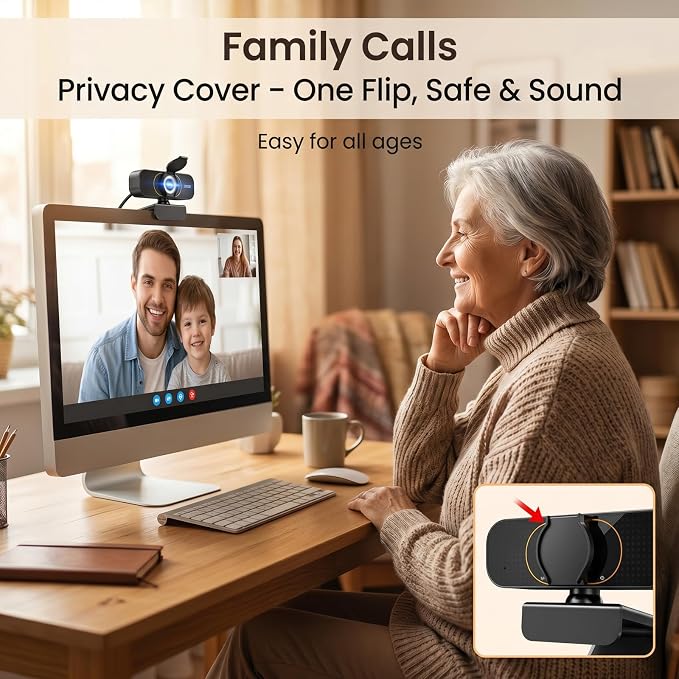 the Webcam for PC that Just Works - Every Time All Platforms | Plug and Play No Driver Needed, Crystal Clear 1080p Full HD, Your Privacy Physically Protected, Mount It Anywhere in Seconds - Image 4