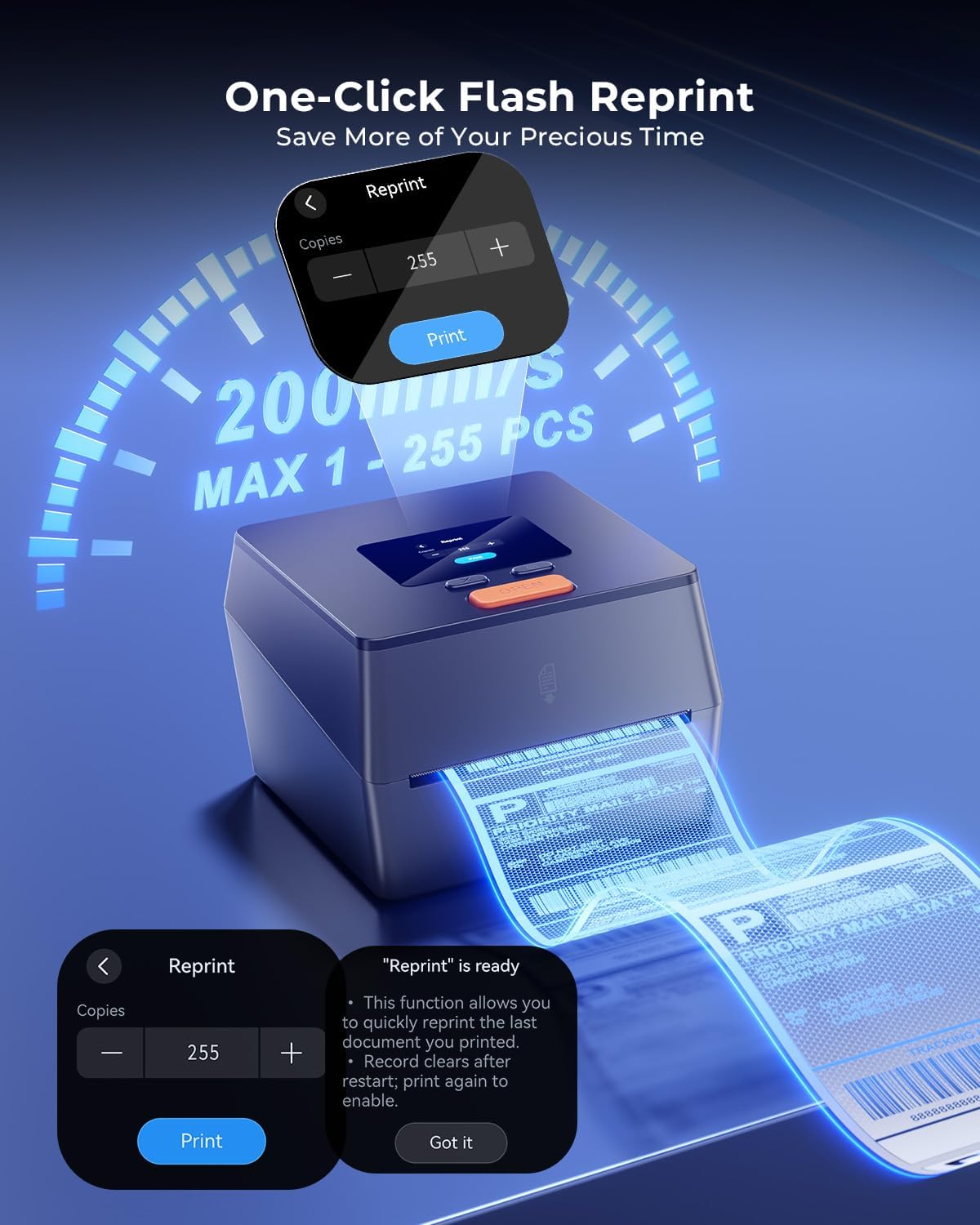 Phomemo D420D Shipping Label Printer & Packs of 250pcs 4x6 Thermal Labels - Image 3