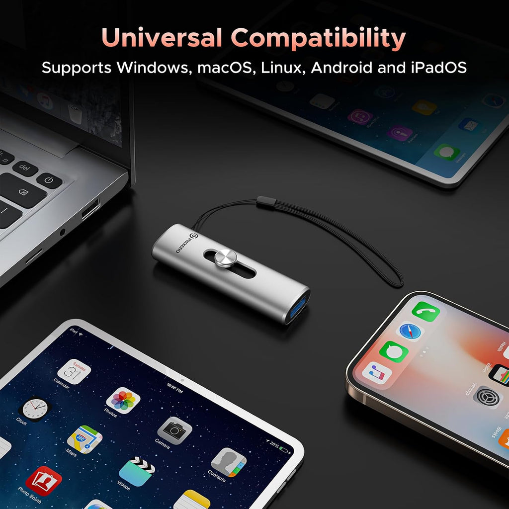USB Drive 256GB External SSD Up to 1100MB/s，USB 3.2 Gen2 Flash Drive Dual Ports Portable Thumb SSD Stick with USB A & Type C for iPhone, Android, Windows PCs, and laptops - Image 6