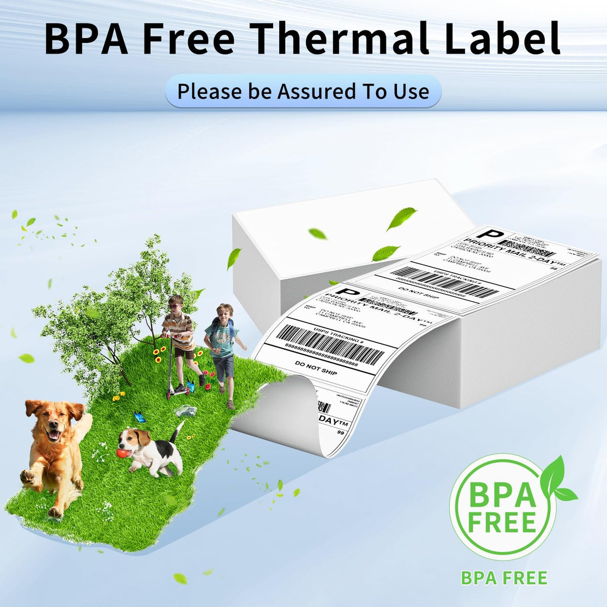 Phomemo Genuine 4X6 FanFold Thermal Shipping Label 500 Labels per Stack - Image 3