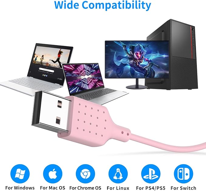 USB Earbuds for PC,Headphones with Microphone for Computer,Pink | Wired USB Headset with Mic Audio Control,Noise Isolating Stereo Laptop Earphones for Dell/HP/Surface PC Office Zoom Working - Image 8
