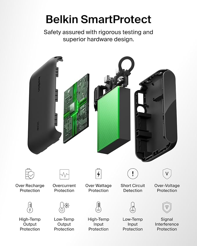 Belkin 10000mAh 20W Slim 2C Power Bank w/Digital Display for iPhone, Galaxy | Fast Charging Battery Pack, iPhone 17, Air, Pro, Samsung Galaxy S25, Pixel 10, iPad, Charge 2 Devices - Image 6