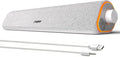 SOULION Bluetooth Computer Speakers PC Sound Bar for Desktop Monitor White | USB Powered & 3.5mm, Colorful LED Lights, Switch Button Clear & Rich Sound, Breathable Cloth,Surround Soundbar by SOULION