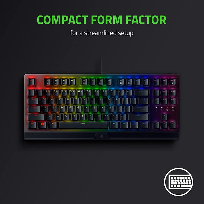 Razer BlackWidow V3 Tenkeyless TKL Mechanical Gaming Keyboard: Green Mechanical Switches - Tactile & Clicky - Chroma RGB Lighting - Compact Form Factor - Programmable Macros - Image 4