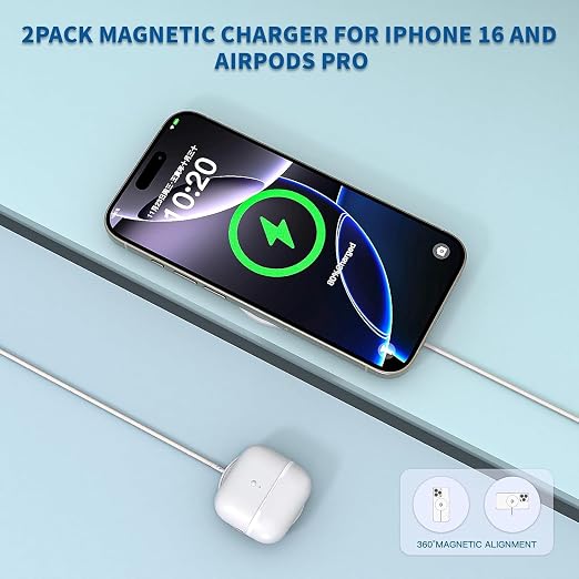 Magnetic Wireless Charger for iPhone,2 Pack Apple Magsafe Charger 10FT Long | Fast Charging Pad iPhone Wireless Charger with USB C Charging Block for iPhone 17 Pro Max/17e/17 Air/16 Pro/15/14/13/Air-Pods - Image 7
