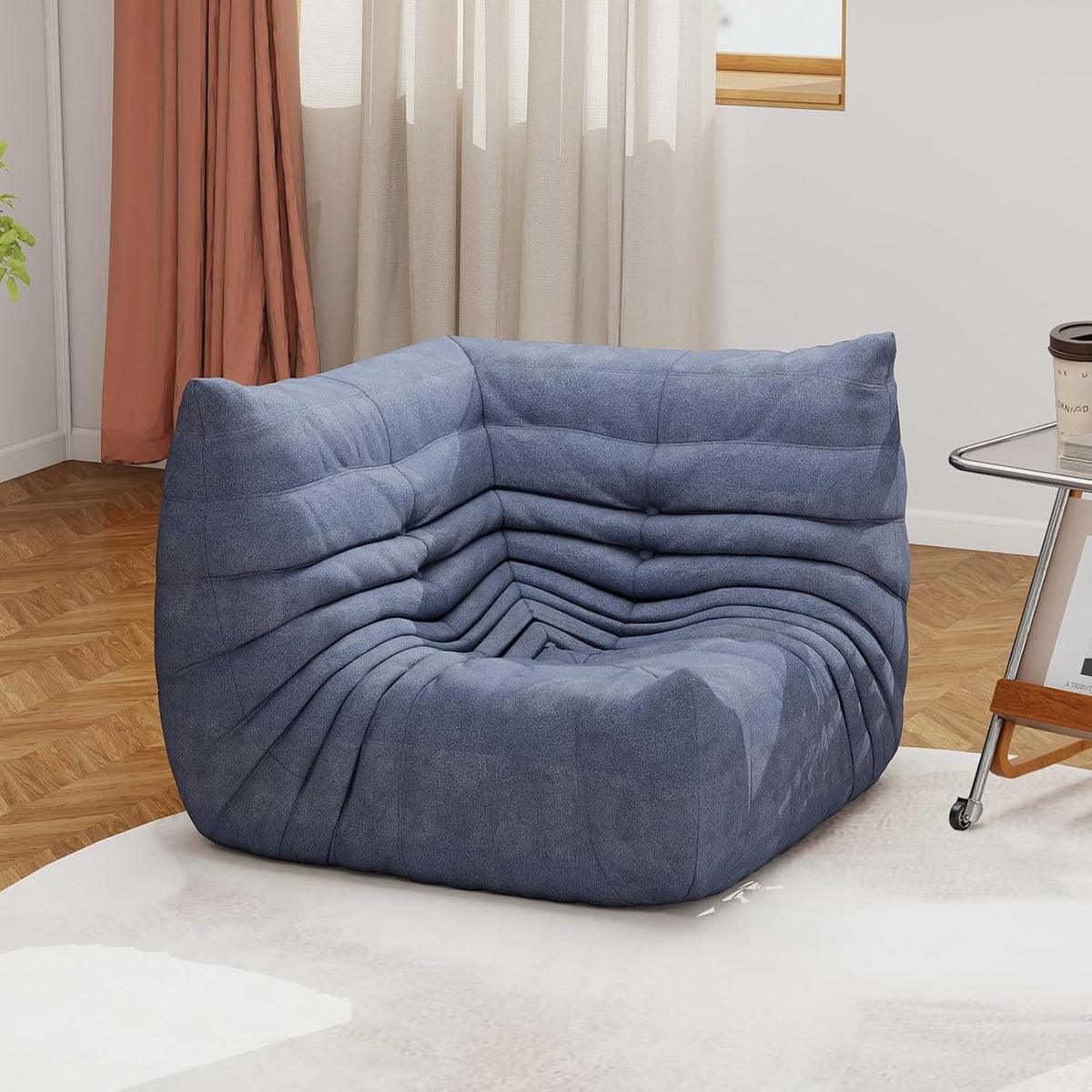 Full Foam Corner Chair, Bean Bag Floor Couch for Adults, Waterproof Fabric by Snug Sofee