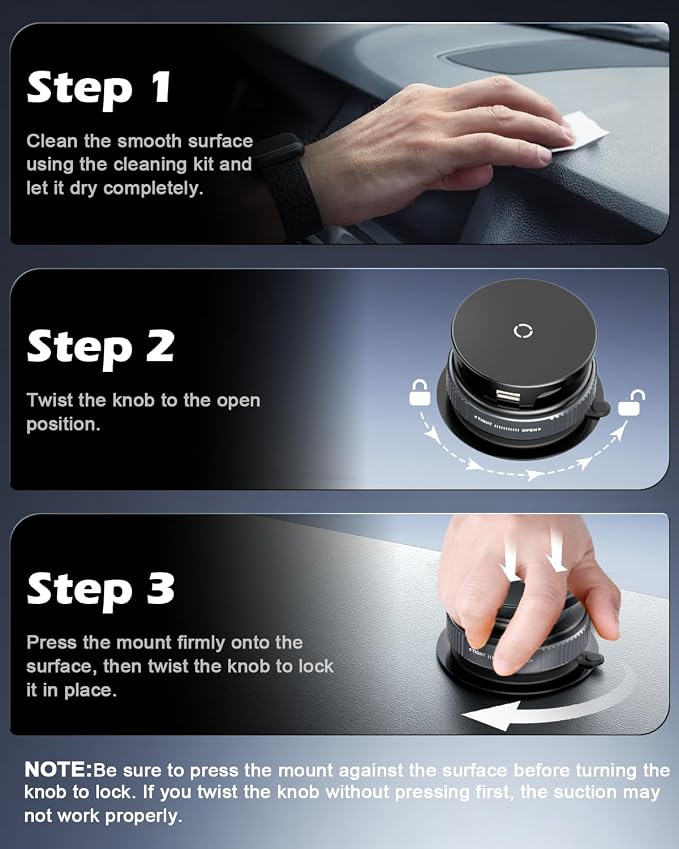 CloudValley 15W Fast Wireless Charger Car Phone Mount, Vacuum Suction Cup Magnetic Phone Holder Design for MagSafe iPhone 17/16/15/14/13/12, 360° Adjustable & Foldable Stand for Dashboard/Windshield - Image 8