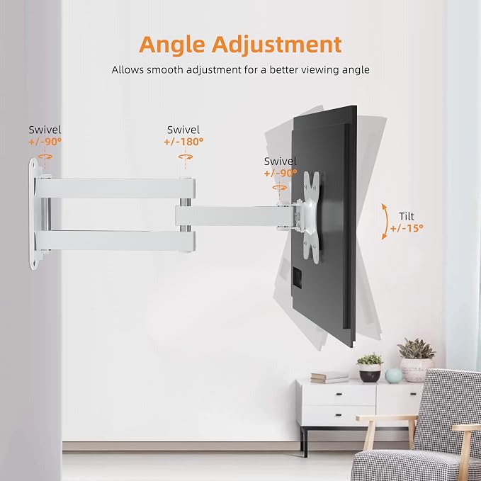TV Wall Mount, Bracket for Most 13-32 inch LED, LCD Monitor and Plasma TVs, Max VESA 100x100mm by XINLEI, White (MA1330W) - Image 4