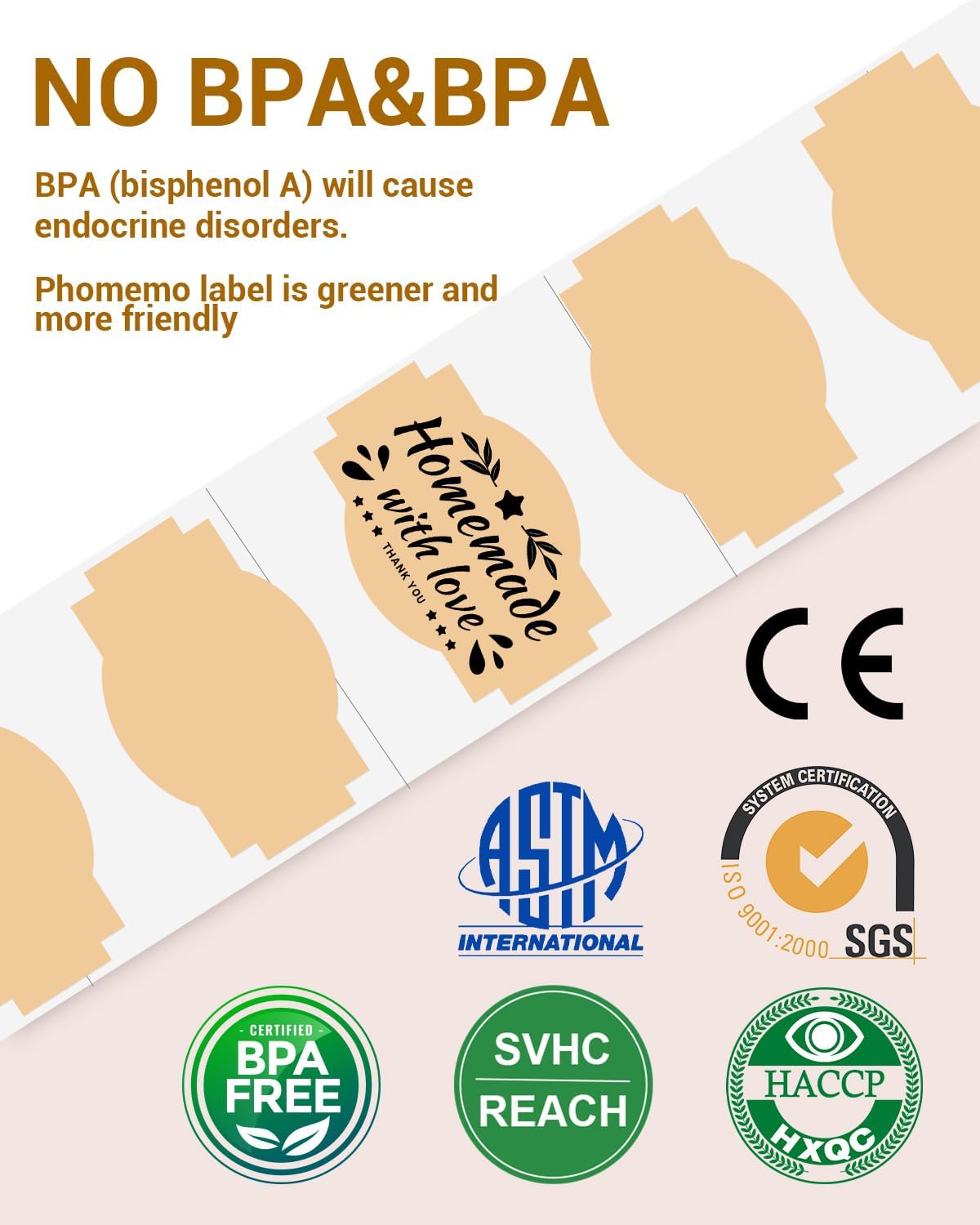 Phomemo Brown Creativity Thermal Labels for Shipping Label Printer 500 PCS - Image 4