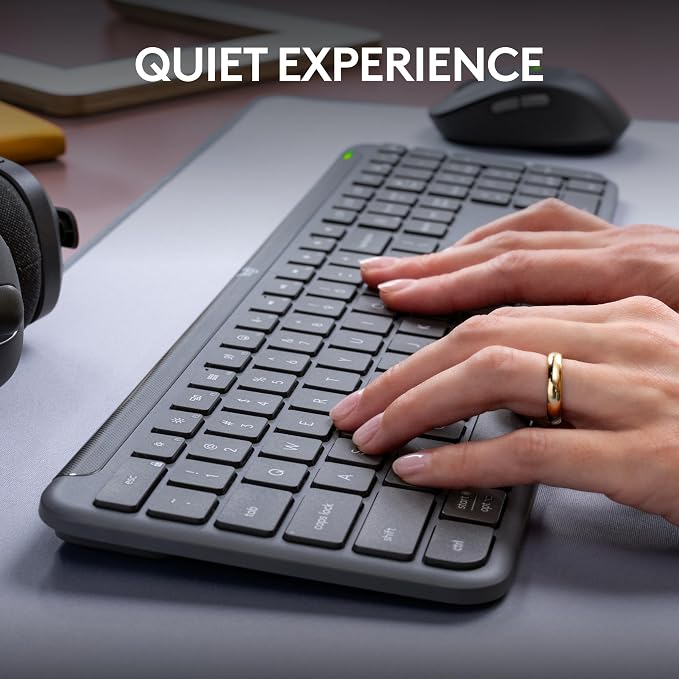 Logitech MK955 Signature Slim Wireless Keyboard Mouse Combo | For larger hands, quiet typing and clicking, switch across three devices, Bluetooth, Multi-OS, for Windows and Mac - Image 6